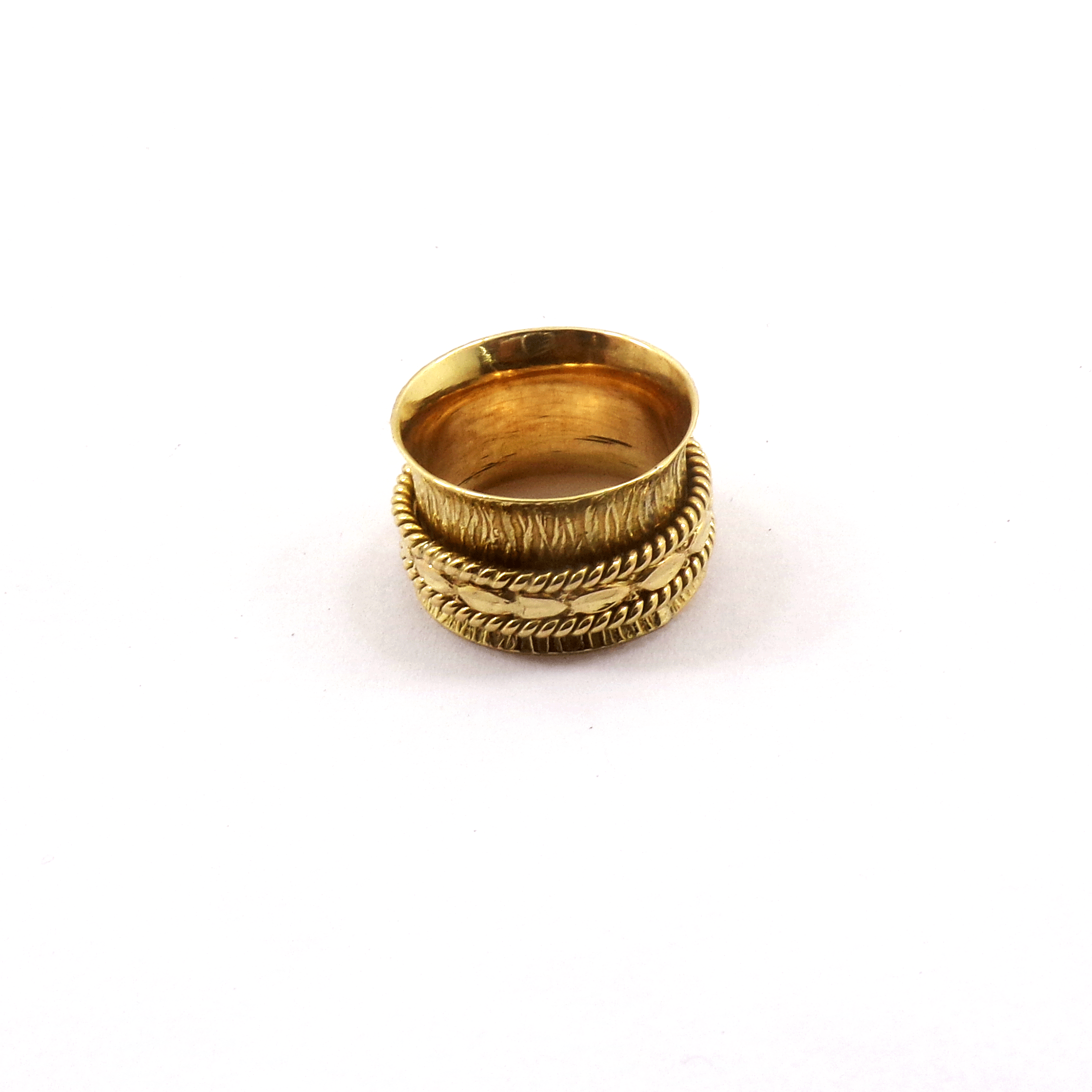 Ring Size - 8 Brass Spinner Ring M - BSPR998 18K Gold Plated Brass Honey Bee Wire Band Spinner Ring